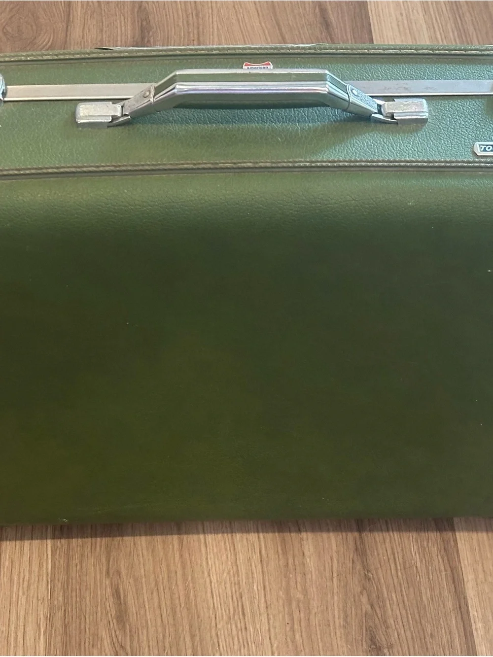 Vintage American Tourister Tiara Hard Shell Suitcase Green Luggage 24x17x7